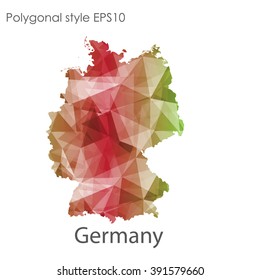 Germany map in geometric polygonal style.Abstract gems triangle,modern design background.