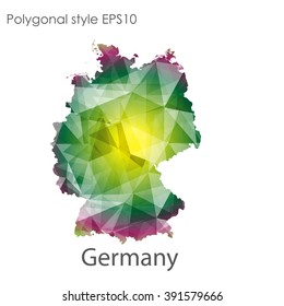 Germany map in geometric polygonal style.Abstract gems triangle,modern design background.