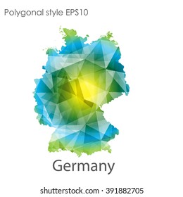 Germany map in geometric polygonal style.Abstract gems triangle,modern design background.