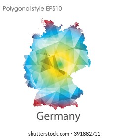 Germany map in geometric polygonal style.Abstract gems triangle,modern design background.