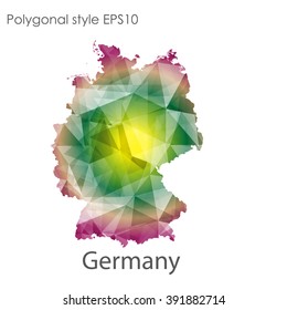 Germany map in geometric polygonal style.Abstract gems triangle,modern design background.