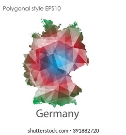 Germany map in geometric polygonal style.Abstract gems triangle,modern design background.