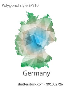 Germany map in geometric polygonal style.Abstract gems triangle,modern design background.