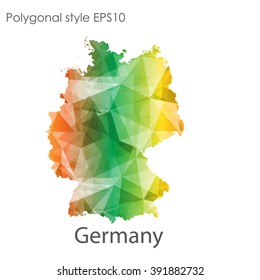 Germany map in geometric polygonal style.Abstract gems triangle,modern design background.