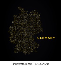 Germany map of golden glitters. Modern element geography.