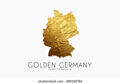 Germany map. Golden Germany logo. Creative Germany logo design
