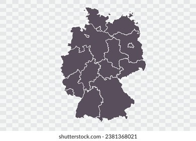 Germany Map Graphite Color on White Background quality files Png