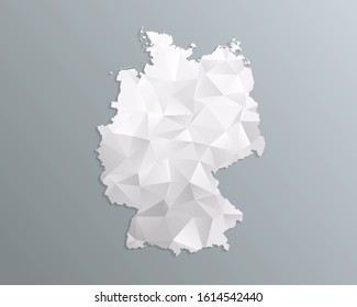 Germany map gray in polygonal style on dark background. isolated vector illustration eps 10.