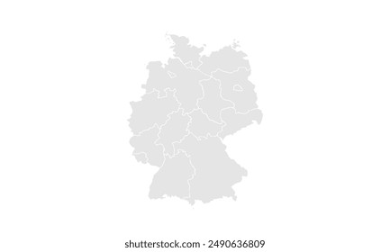 Germany map Grayscale,isolated on white background for website layouts,background,education, precise,customizable,Travel worldwide,map silhouette backdrop,earth geography, political,reports.