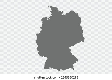 Germany Map grey Color on White no demarcation line Background  Png