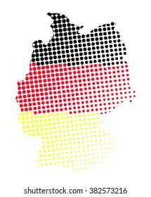 Germany map halftone vector symbol icon  design. German flag color illustration isolated on white background.
