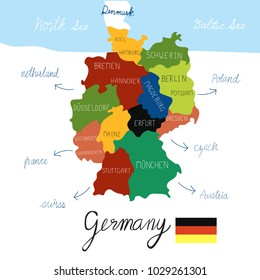 Germany map hand draw vector. illustration EPS10.