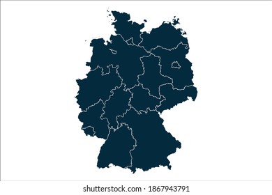 germany map High Detailed on white background.