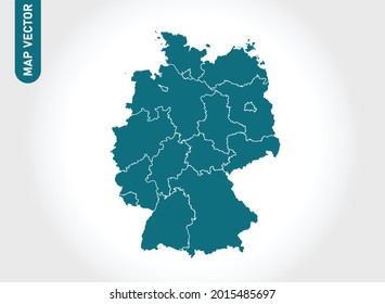 Germany map High Detailed on white background. Abstract design vector illustration eps 10