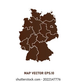 Germany map High Detailed on white background. Abstract design vector illustration eps 10