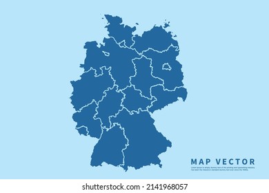 Germany map High Detailed on blue sky background. Abstract design vector illustration eps 10