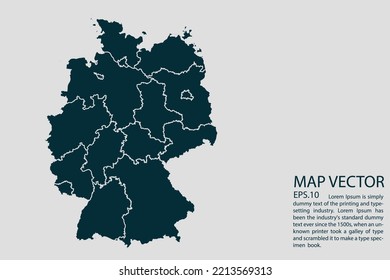 Germany map High Detailed on white background. Abstract design vector illustration eps 10