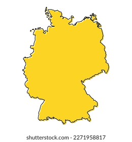Germany map icon, geography blank concept, isolated graphic background vector illustration .