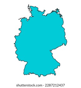 Germany map icon, geography blank concept, isolated graphic background vector illustration .