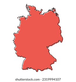Germany map icon, geography blank concept, isolated graphic background vector illustration .