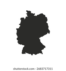 Icono de mapa de Alemania aislado sobre fondo blanco. Ilustración vectorial