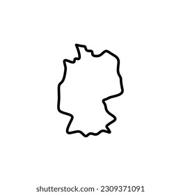 Germany map icon. Germany outline map. Simple icon for web design, typography. Vector illustration