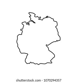 Germany map icon. Outline Germany map vector icon for web design isolated on white background