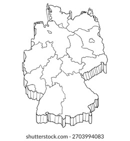 Ilustración de mapa de Alemania dibujado a mano esbozo Vector