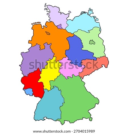 Germany map illustration hand drawn isolated vector
