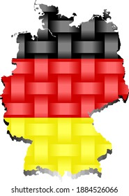 Mapa de Alemania - Ilustración, 
Mapa tridimensional de Alemania