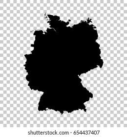 Germany map isolated on transparent background. Black map for your design. Vector illustration, easy to edit.