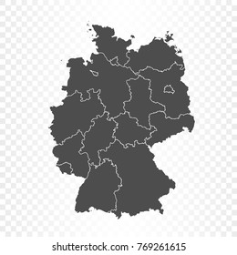 Germany map isolated on transparent background