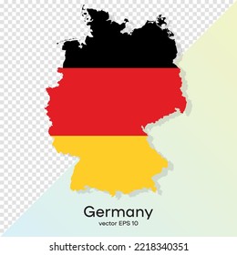 Germany map isolated transperent bg colored flag