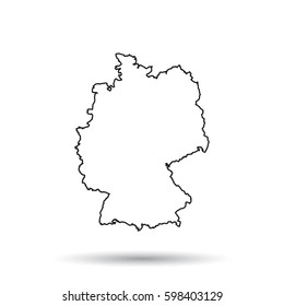 Germany map in line style. Vector illustration on white background.