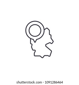 Germany map linear icon concept. Germany map line vector sign, symbol, illustration.