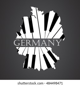 germany map logo made from piano