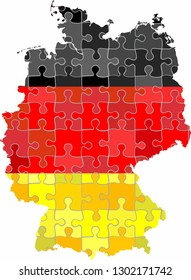 Germany map made of puzzle background - Illustration