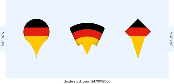 Deutschland Map Markers Set. Perfekt für Projekte rund um Deutschland, Reise, Geografie und internationale Repräsentation. Vektorgrafik Kollektion.