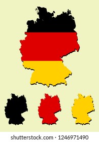 Germany map with national flag decoration