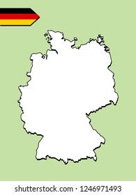 Germany map with national flag decoration