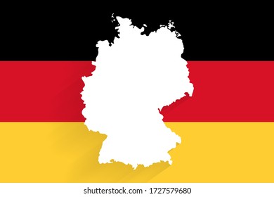Germany map on horizontal flag background, vector, illustration, eps 10 file