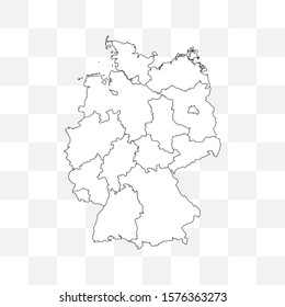 Germany map on transparent background. Vector illustration.