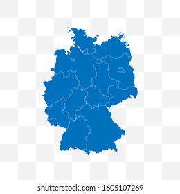 Germany map on transparent background. Vector illustration.