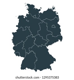 Germany map on White background vector, Germany Map Outline Shape Gray on White Vector Illustration, High detailed Gray illustration map Germany.