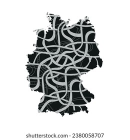 Germany map on white background. Abstract design.