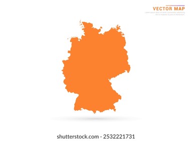 Mapa de Alemania - Estilo abstracto anaranjado aislado en el Vector de fondo blanco.