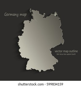 Germany map outline card blank black vector