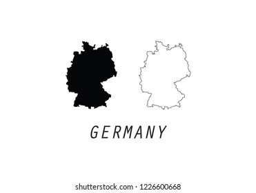 Germany map outline country shape national borders state