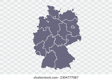 Germany Map pewter Color on White Background quality files Png