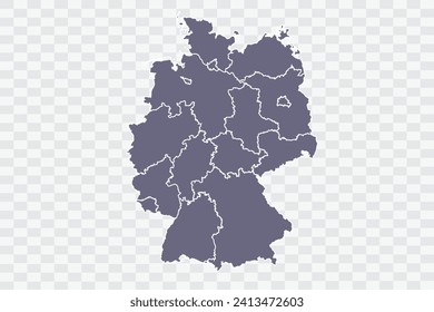 Germany Map pewter Color on White Background quality files Png